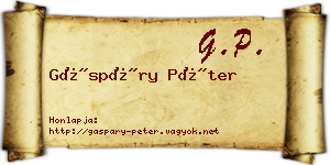 Gáspáry Péter névjegykártya